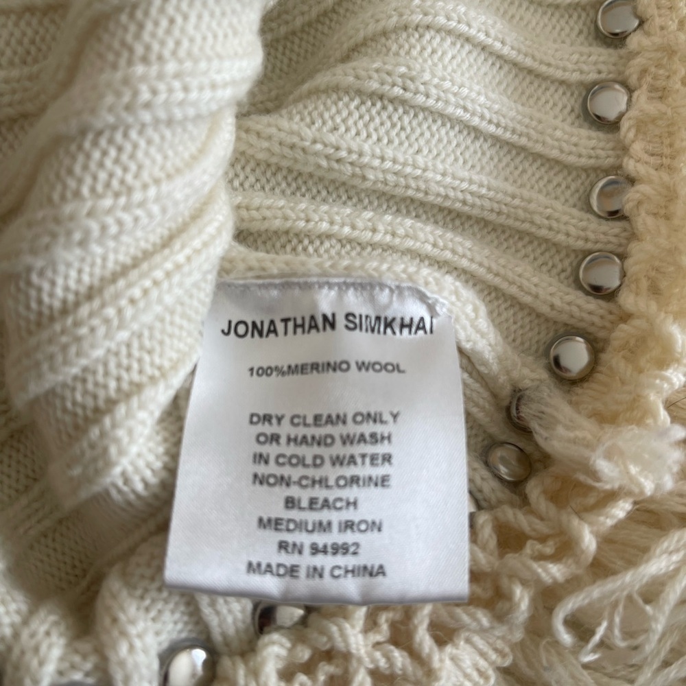 Jonathan Simkhai Cream Ribbed Turtleneck 

Skirt and sweater 100% Merino wool - Picture 15 of 16
